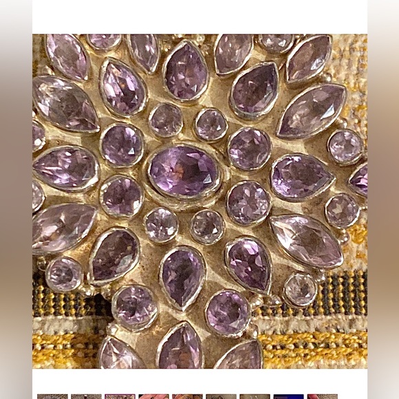 Amethyst Spinal Statement Pendant Sterling Silver - Picture 10 of 15